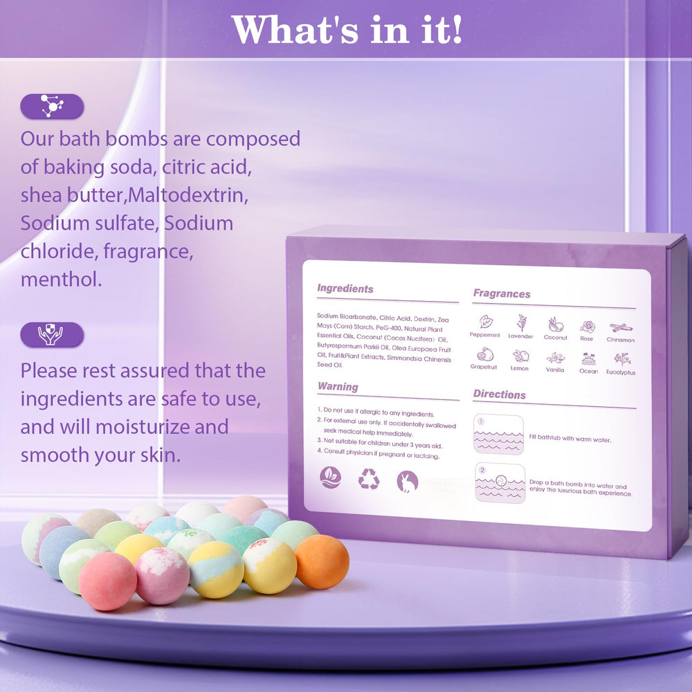 CalmNFiz bath bombs with shea butter and essential oils nourish skin while relaxing.