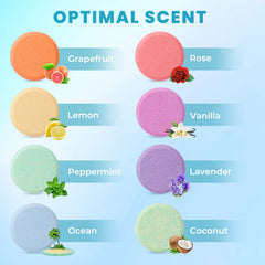 CalmNFiz coconut steamers conveys tropical aroma for refreshing shower escape.