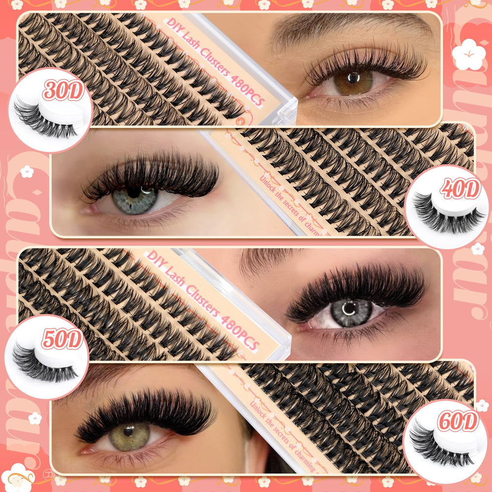 calphdiar 30d-60d lash clusters for versatile styles and comfortable wear.