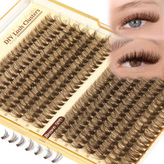 Calphdiar Brown Lash Clusters 280pcs pack provides natural volume for at-home DIY lashes.