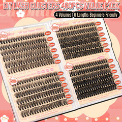 calphdiar d-curly lash clusters deliver a lifted wide-eyed appearance.