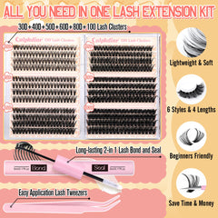 Calphdiar d-curly lashes 8-16mm range for customizable volume options.