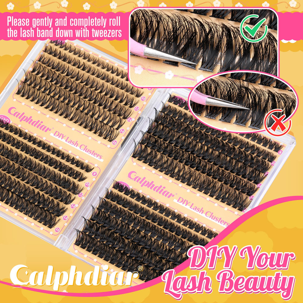Calphdiar D-curvature lashes closeup for fluttery volume and lift.