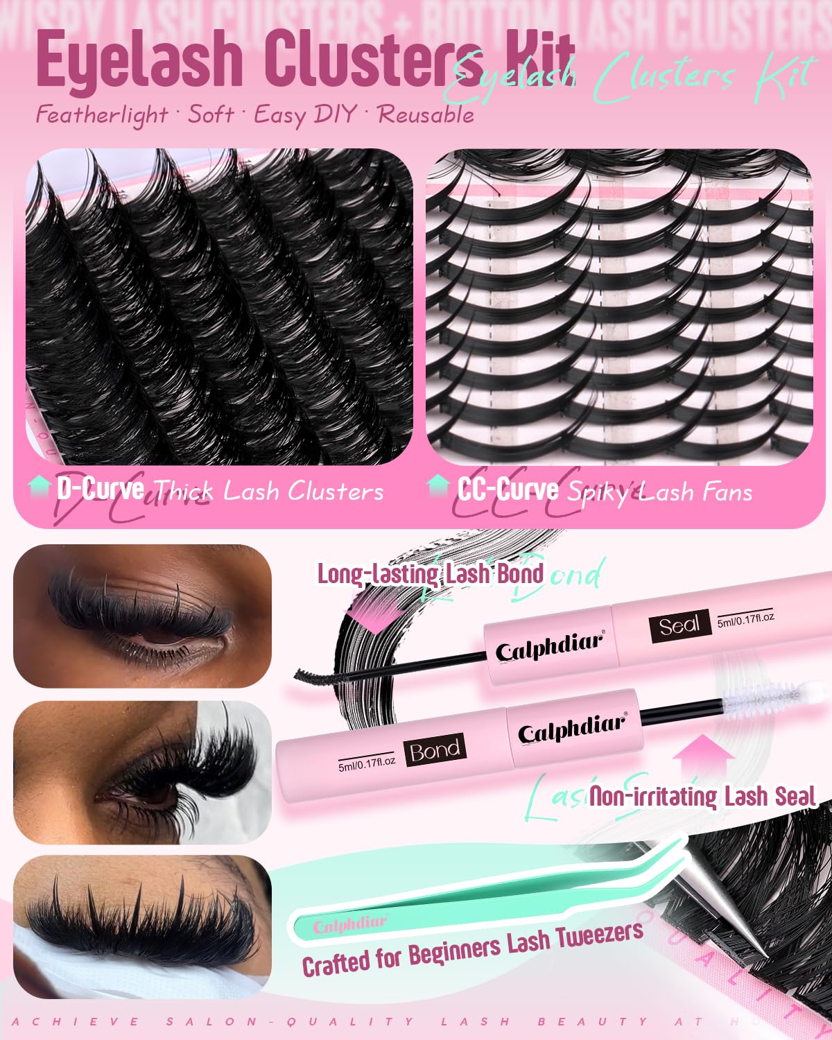 Calphdiar DIY lash application at-home guide visuals for easy start