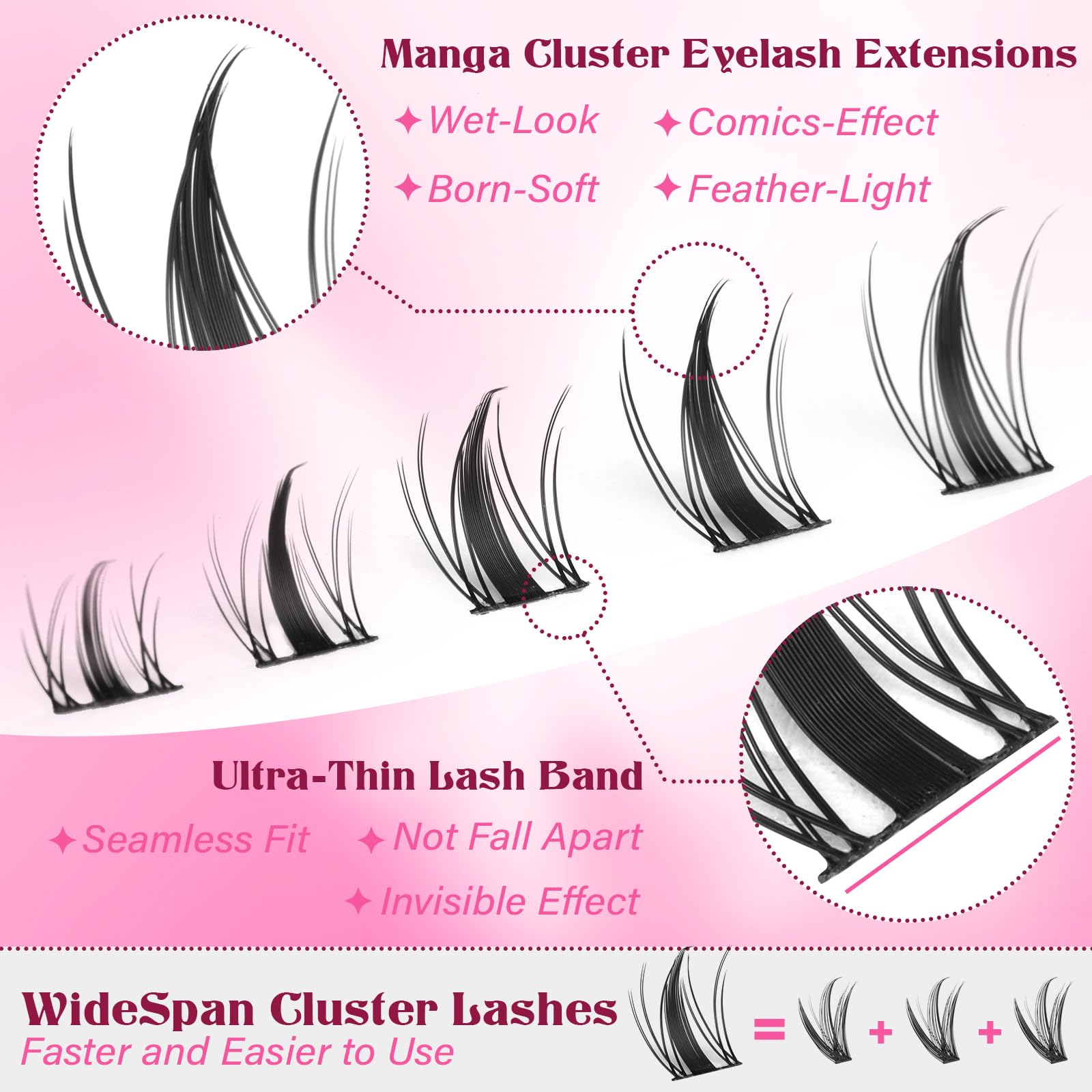 Calphdiar Ultra-thin band for natural-looking lash line.