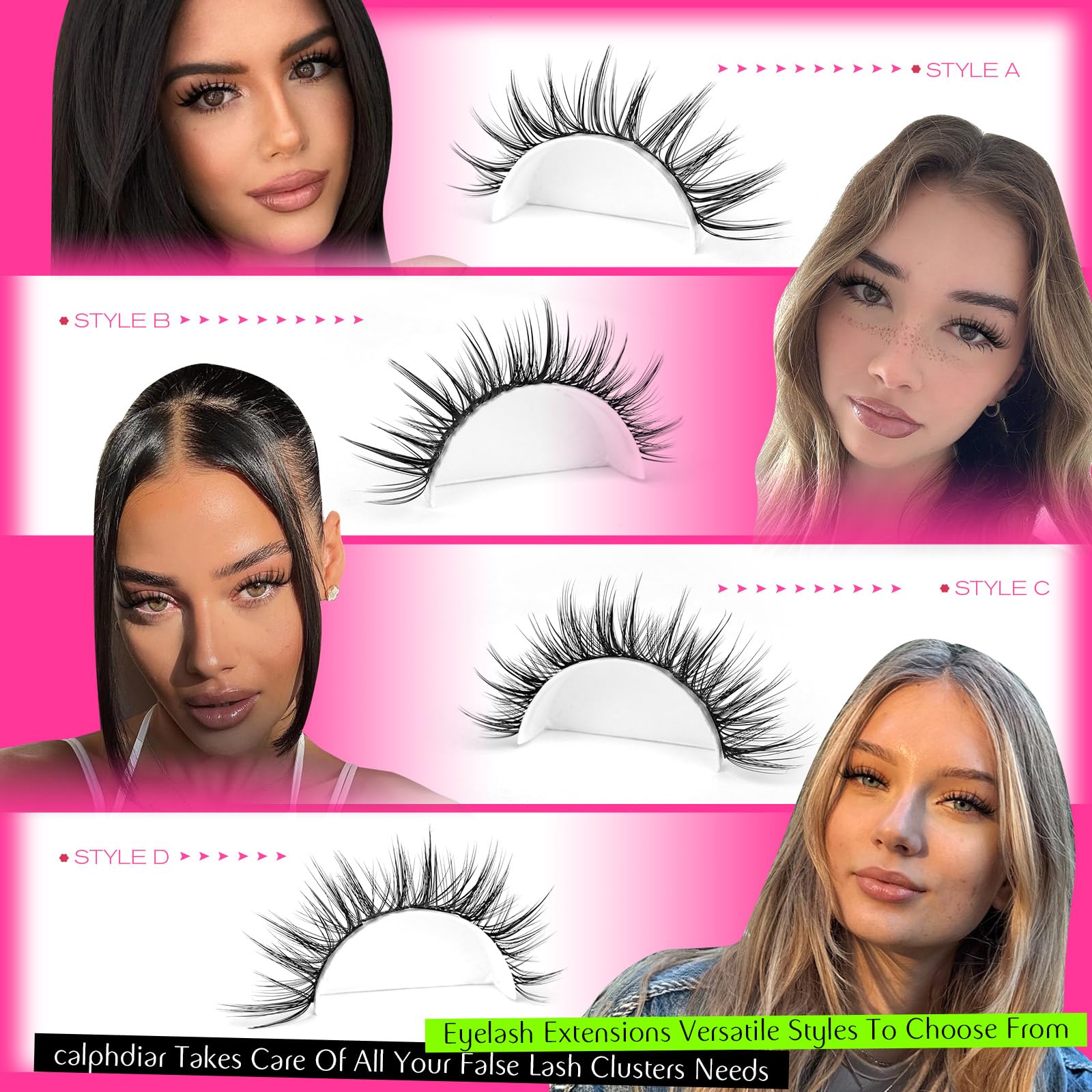 Calphdiar fairy-wispy-lash-cluster delivers eye-catching cosplay-inspired flutter.