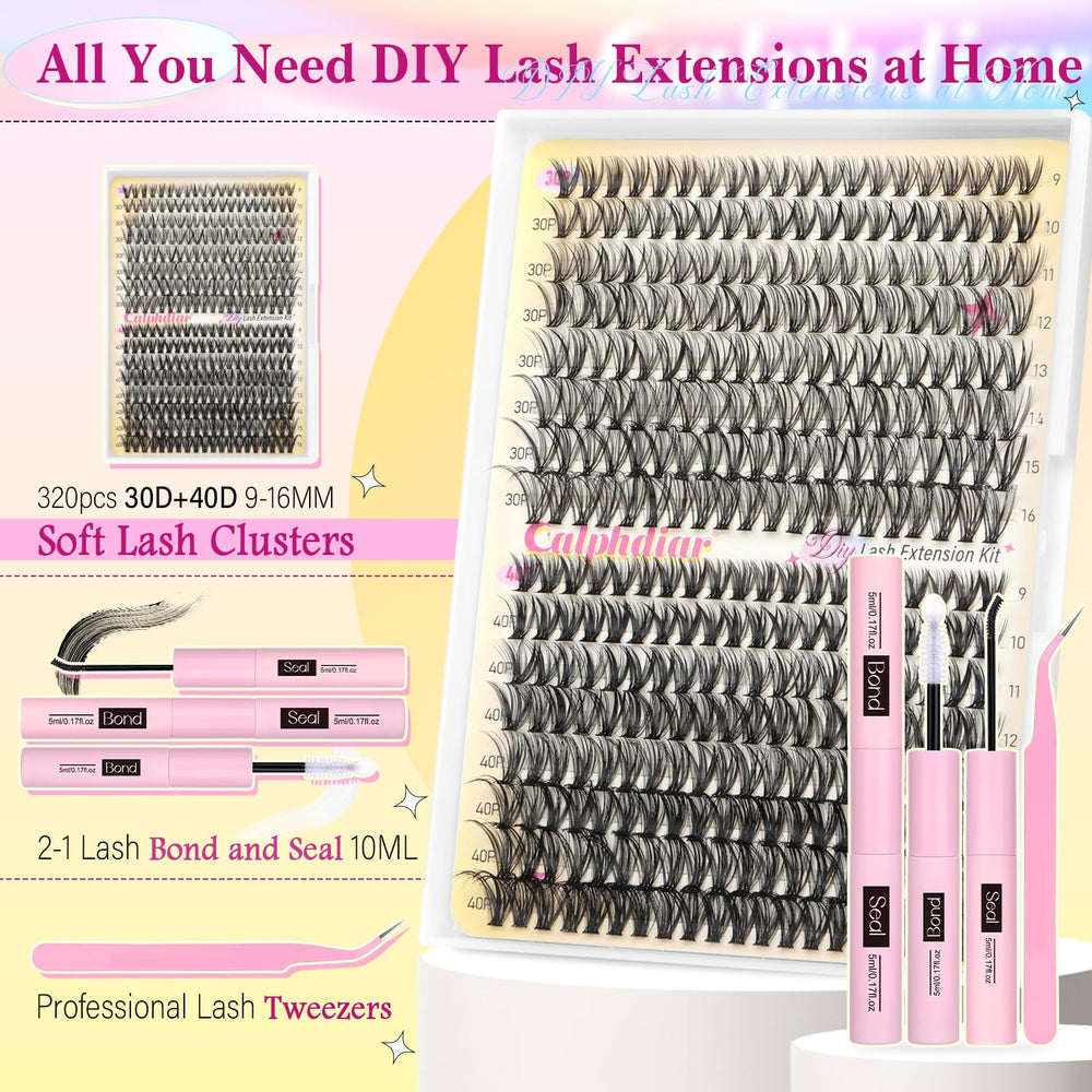 Calphdiar lash bond and seal with included tweezers for long-lasting, waterproof lash hold.