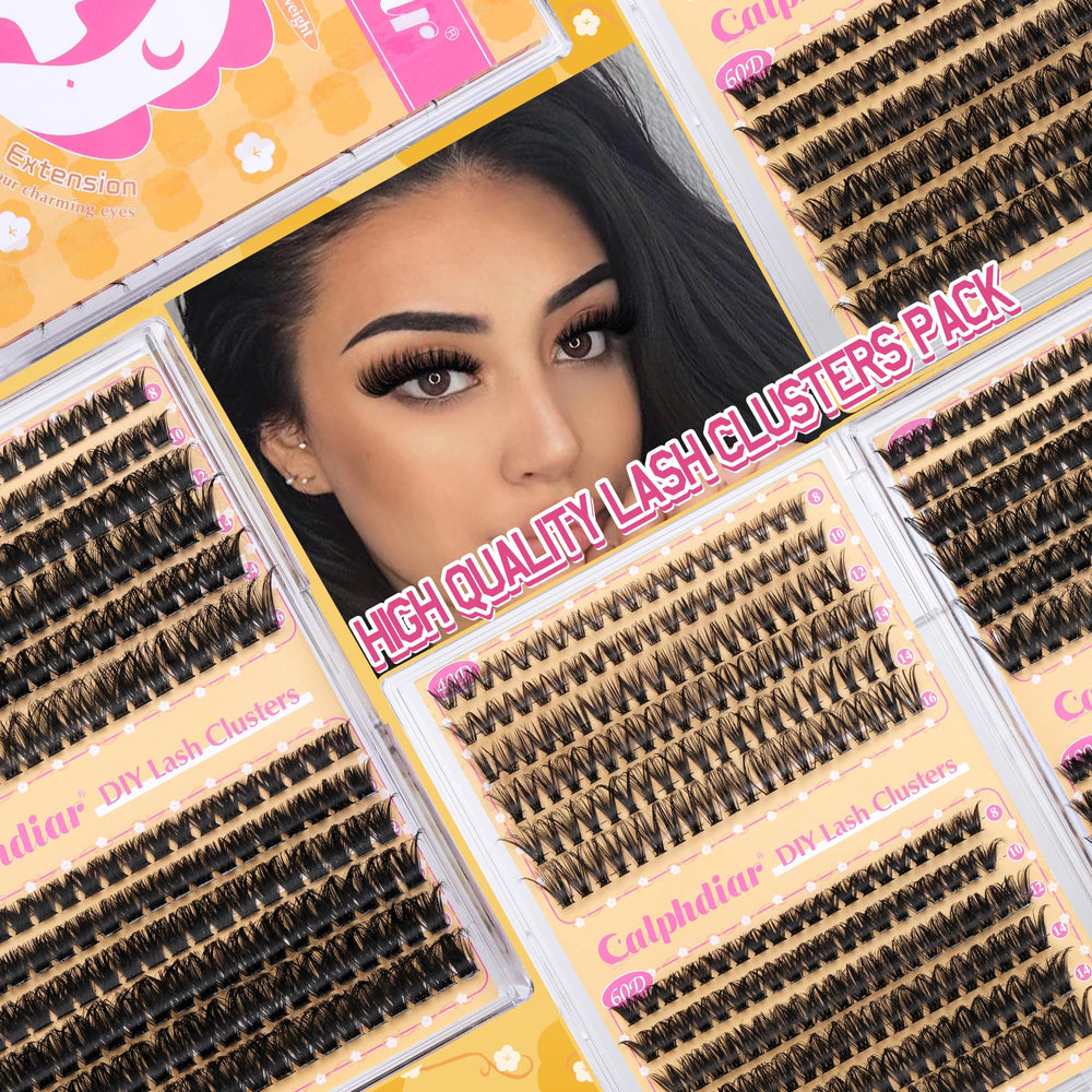 Calphdiar lash clusters 474pcs bulk pack for DIY lash extensions.