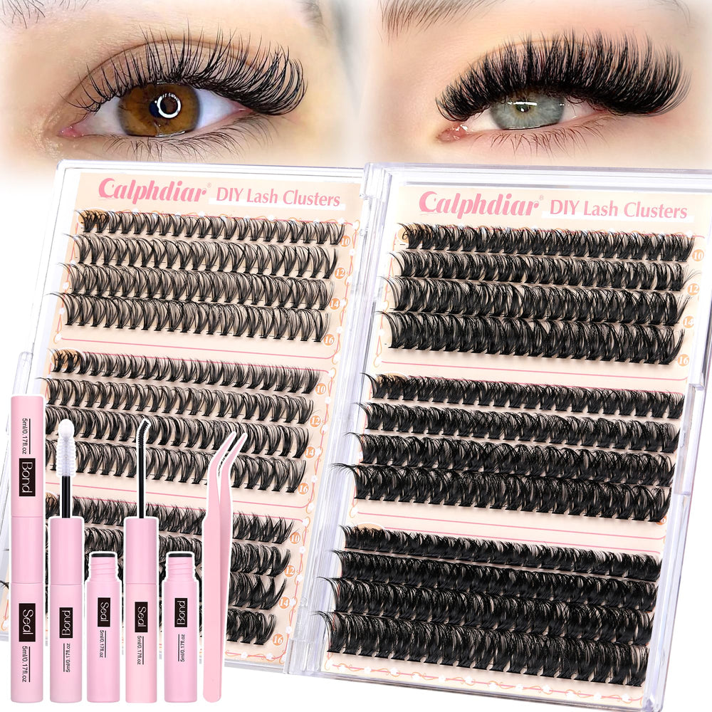 Calphdiar lash clusters kit hero: wispy 30D-100D lashes for versatile looks.