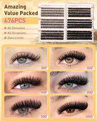 Calphdiar lash clusters styles and lengths display for personalized eye looks