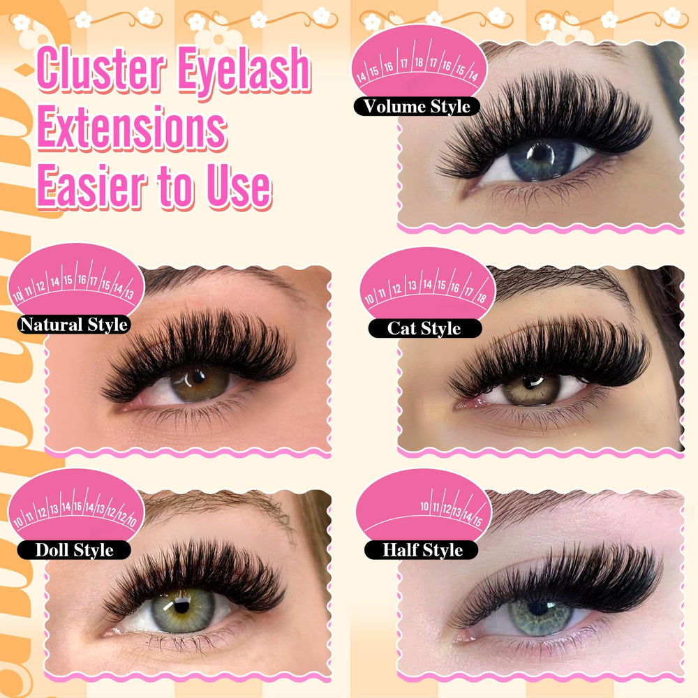 calphdiar lashes clusters eye-demo at home shows easy DIY lash extensions.