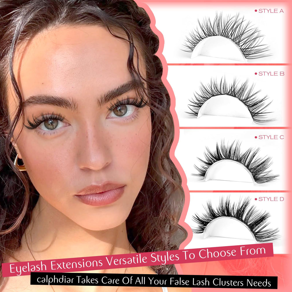 Calphdiar wispy lash clusters four-styles display for versatile daily looks.