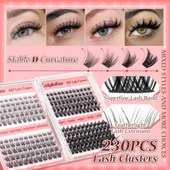 Calphdiar wispy lash clusters hand-application for quick DIY lash extensions.