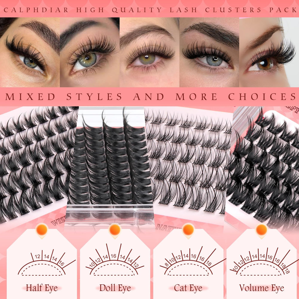 Calphdiar wispy lash clusters soft band comfort during wear.