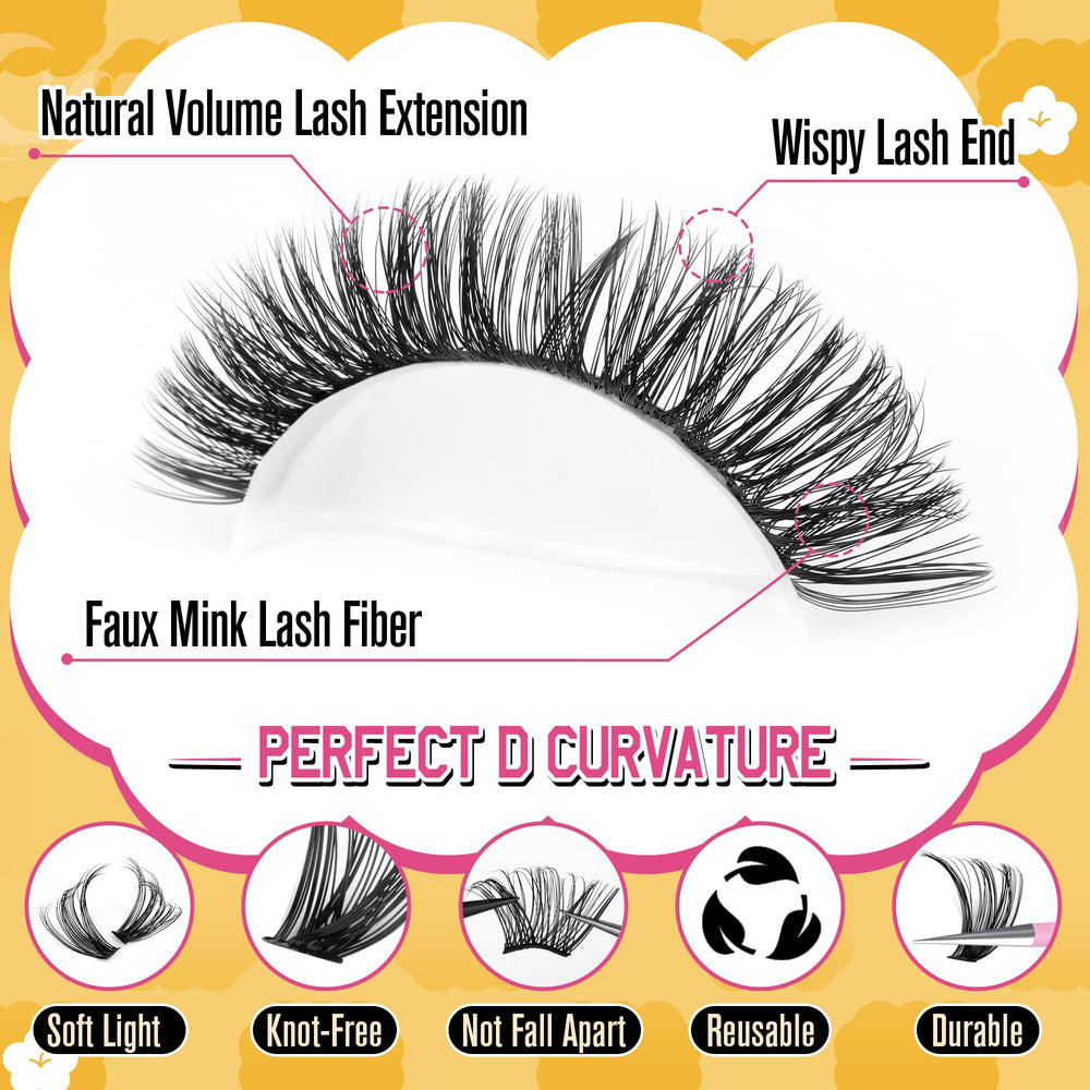 Calphdiar wispy lashes 8-16mm for customizable daily looks.