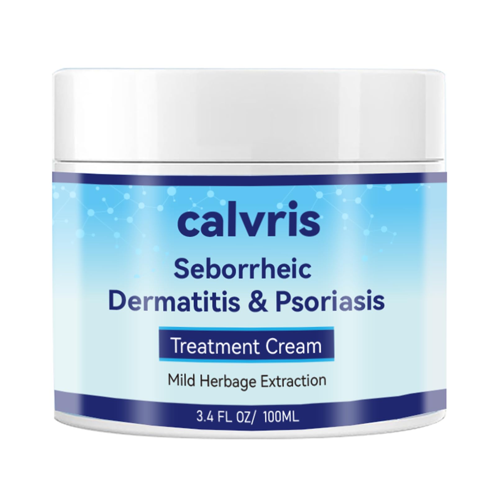 Calvris Scalp Comfort Balm product shot; steroid-free formula for daily relief.