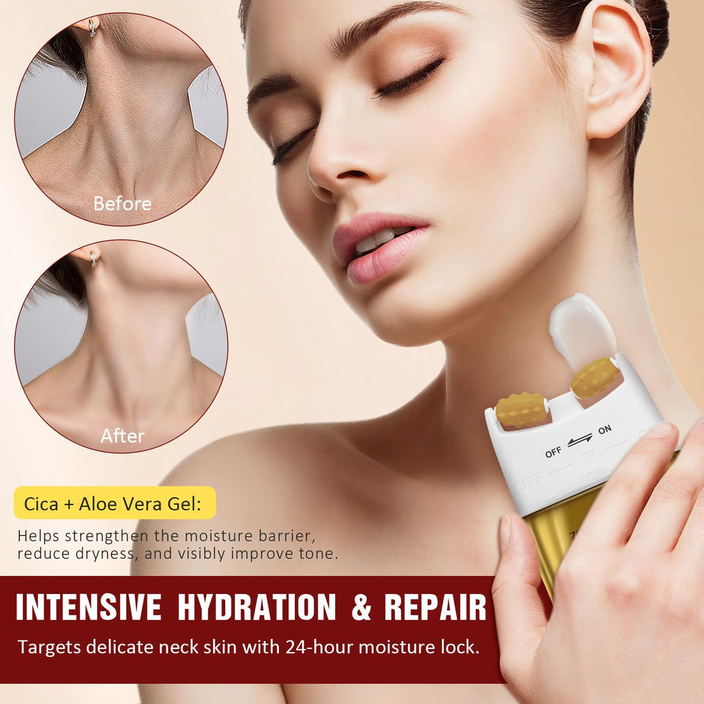 Calyphra PEAQ neck cream roller leak-proof design protects product during use