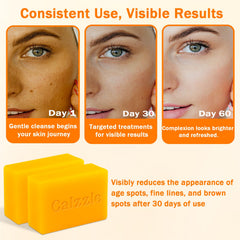 Calzzle turmeric soap closeup emphasizes anti-redness and radiant glow possibilities.