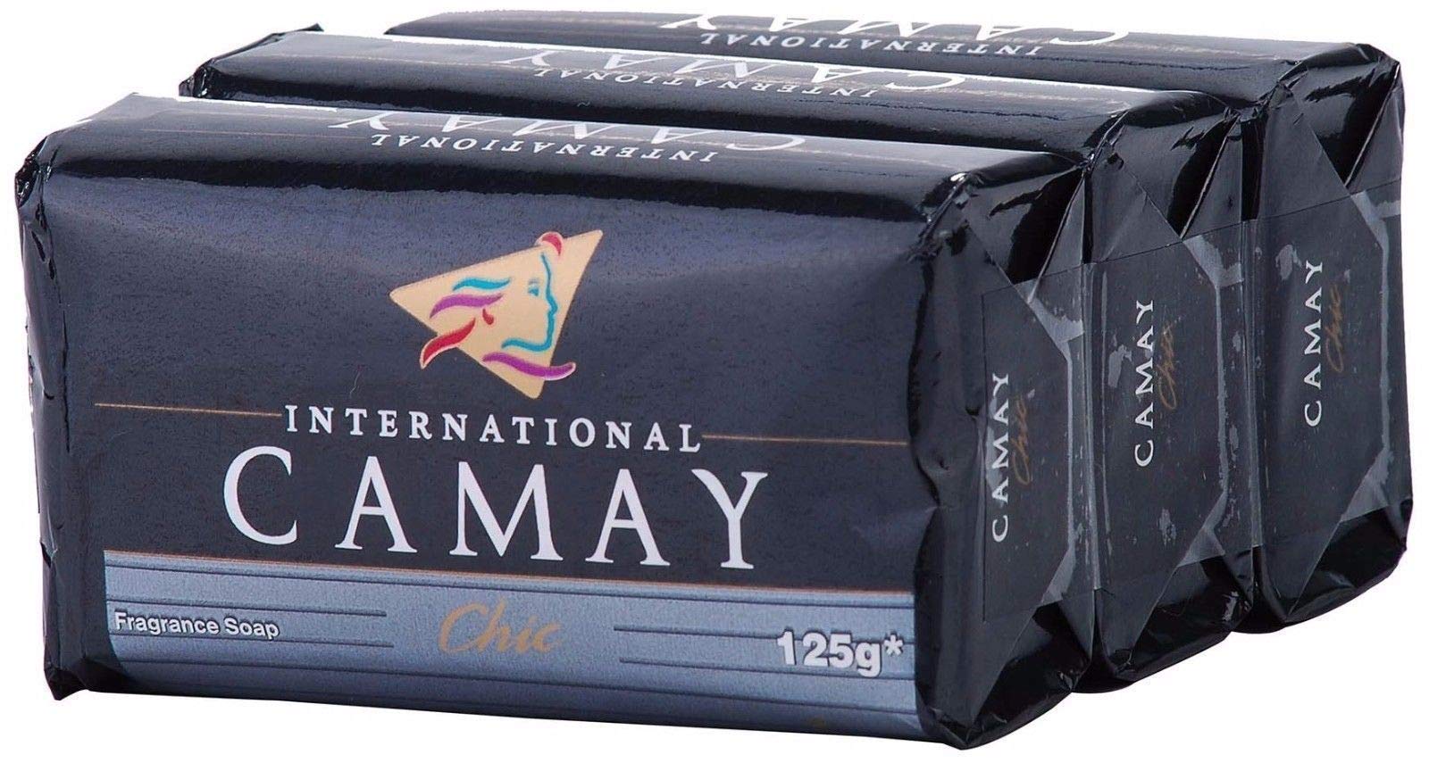 Camay Chic bar soap close-up highlighting gentle scent and creamy lather.