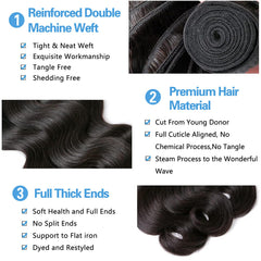 Camebinly Body Wave Bundles 26-inch length ready for styling