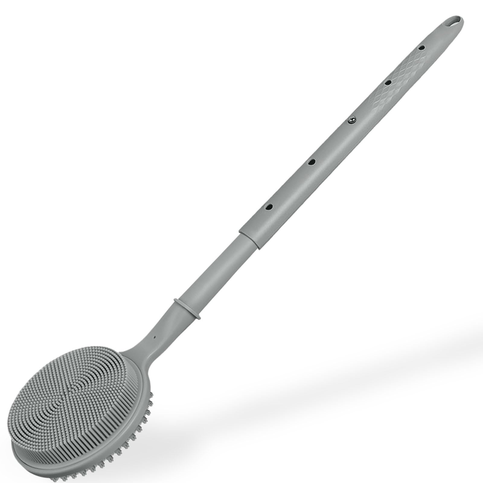 CAMENDE back scrubber with extendable handle reaches hard-to-reach areas for thorough cleansing in wet showers.
