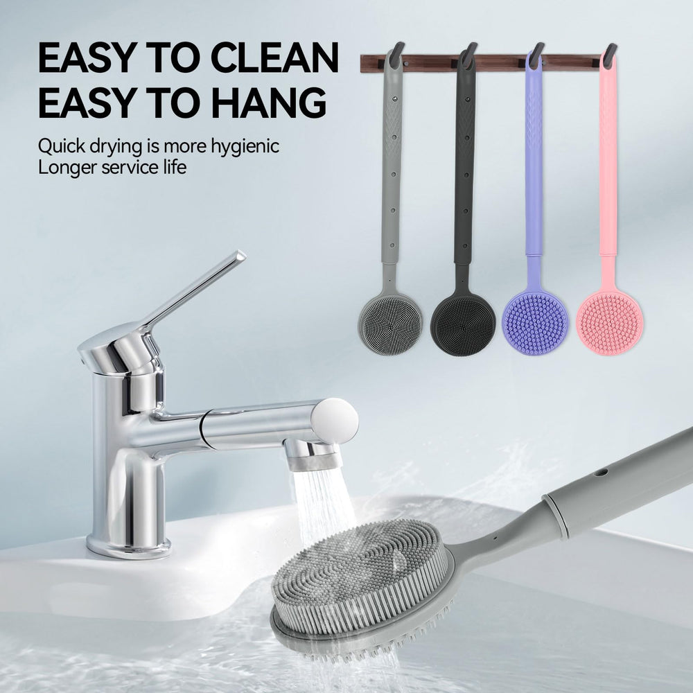 CAMENDE extendable back brush with anti-slip grip keeps control wet or dry.
