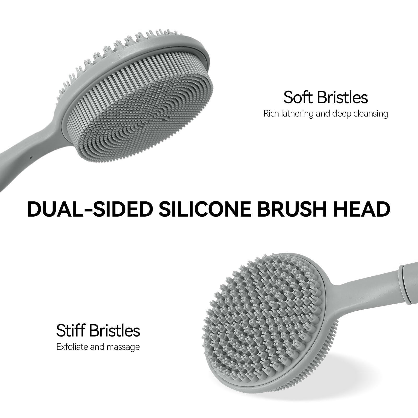 CAMENDE silicone back brush easy-clean design facilitates quick drying after showers.