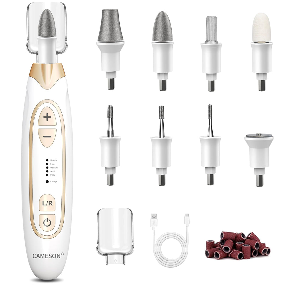 CAMESON cordless nail file set packaging, gift-ready presentation.