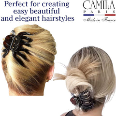 Camila Paris AD718 octopus clip bun-updo in use for elegant style