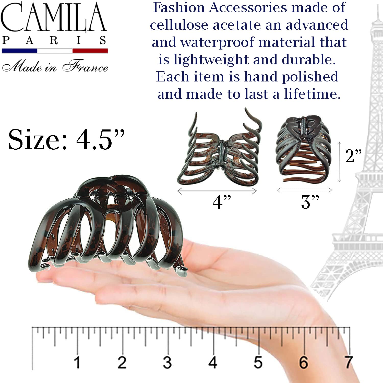 Camila Paris AD718 octopus clip thick-hair close-up emphasizing strong grip