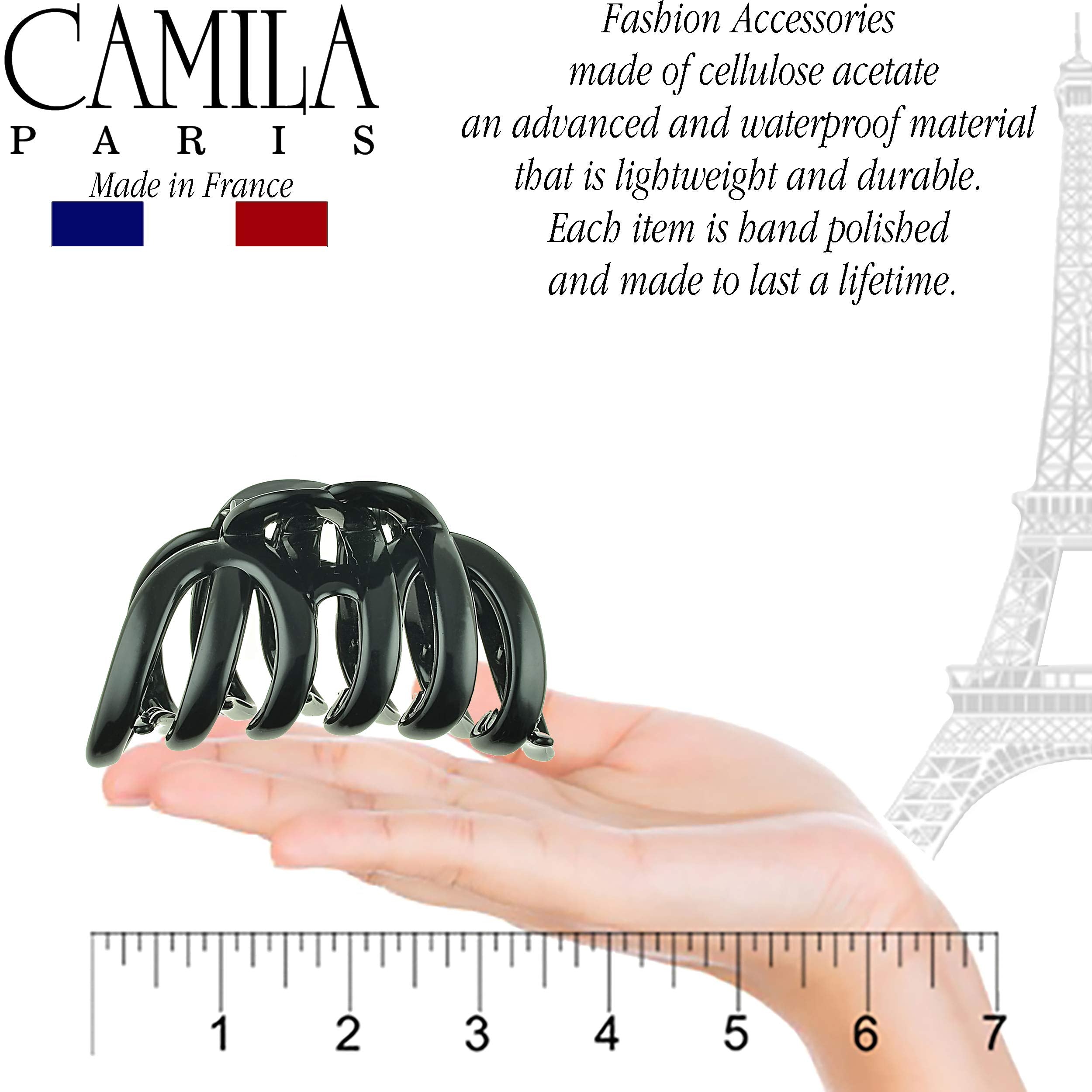Camila Paris AD719 durable jaw clip close-up shows inside teeth for secure hold.