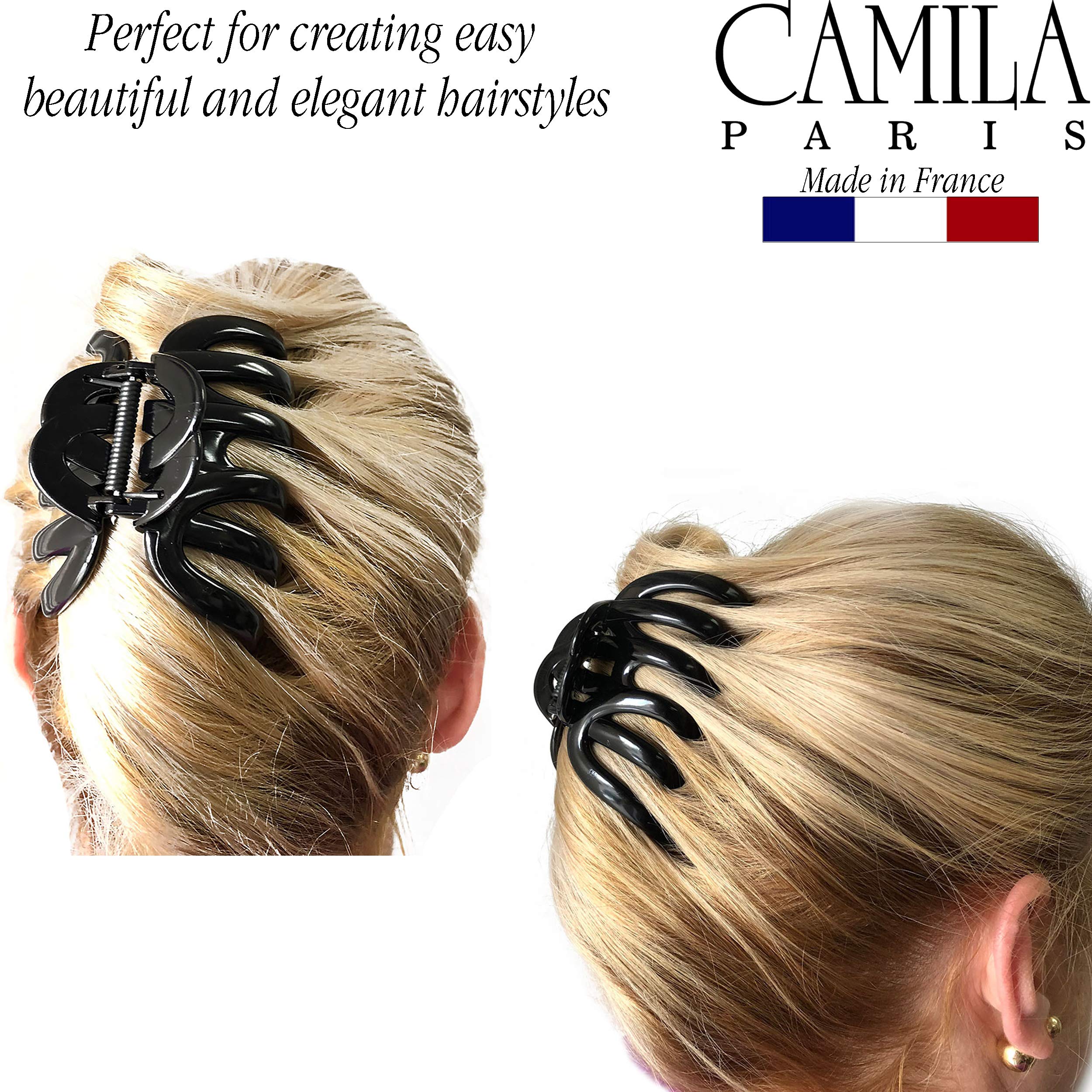 Camila Paris AD719 large clip for thick hair holds voluminous strands securely.