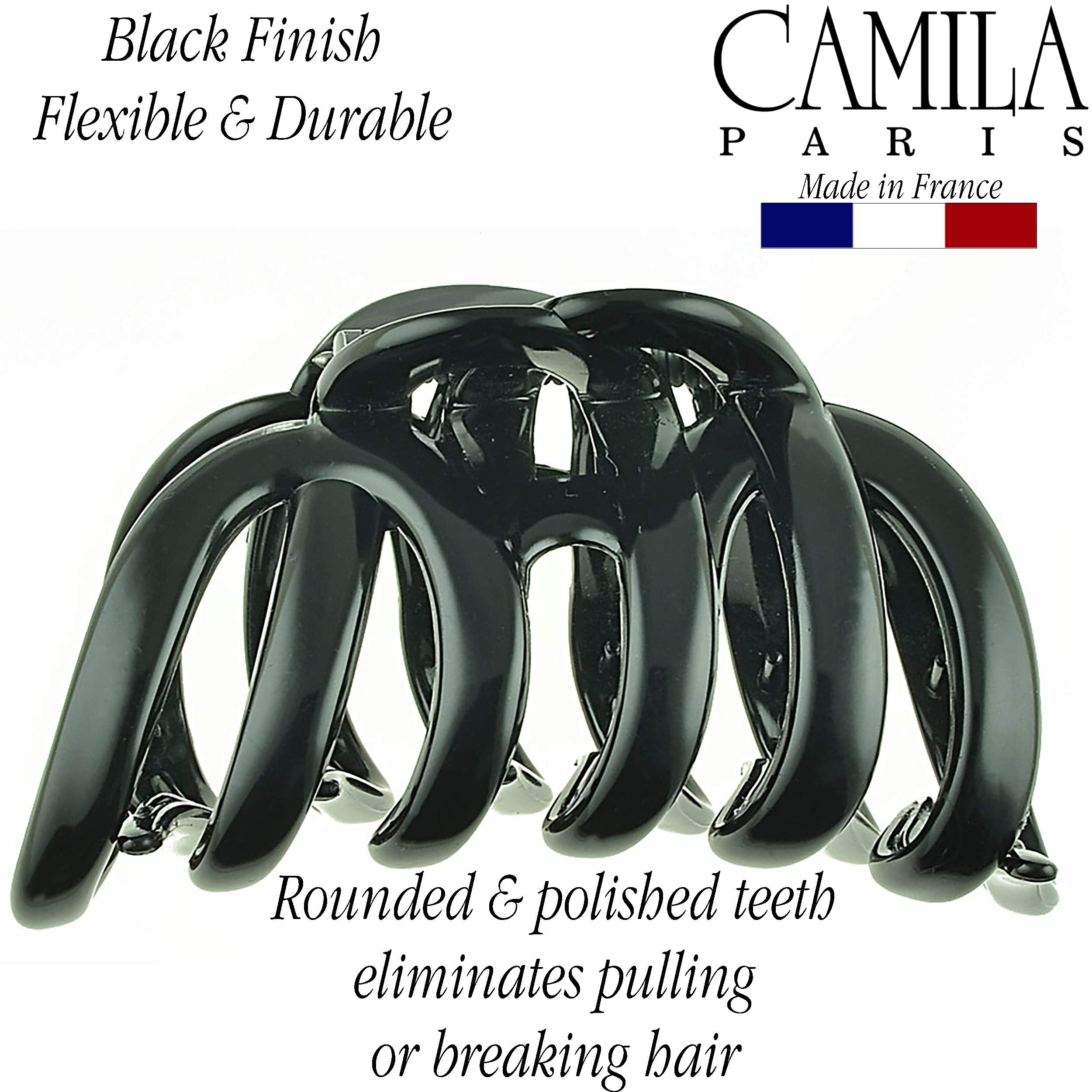 Camila Paris AD719 no-slip clip in use demonstrates steady grip on hair.
