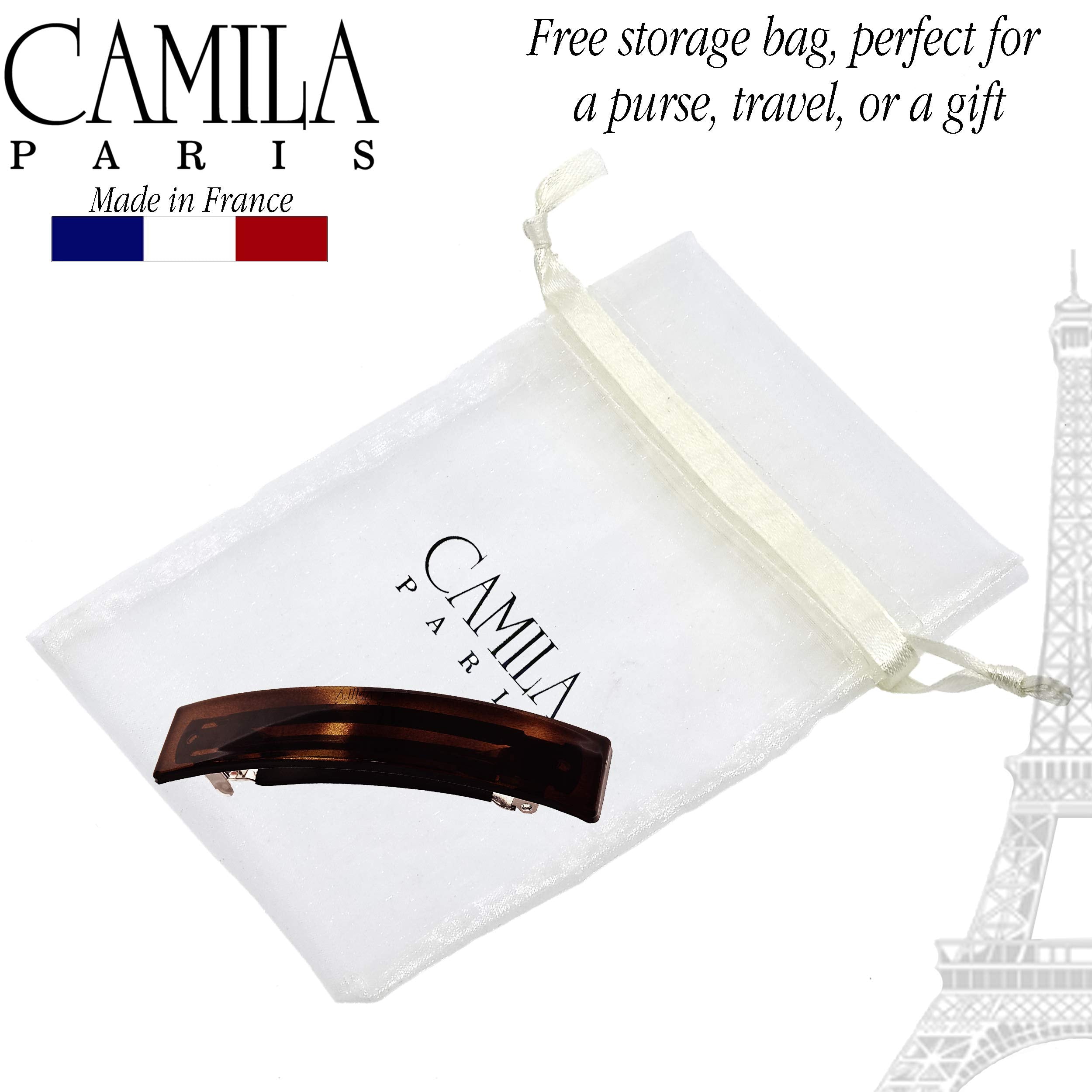 Camila Paris AD822 barrette securing thick hair without tugging