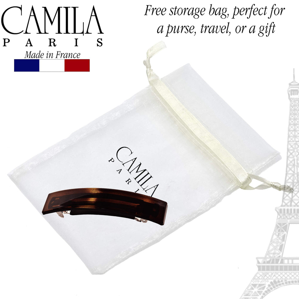 Camila Paris AD822 barrette securing thick hair without tugging