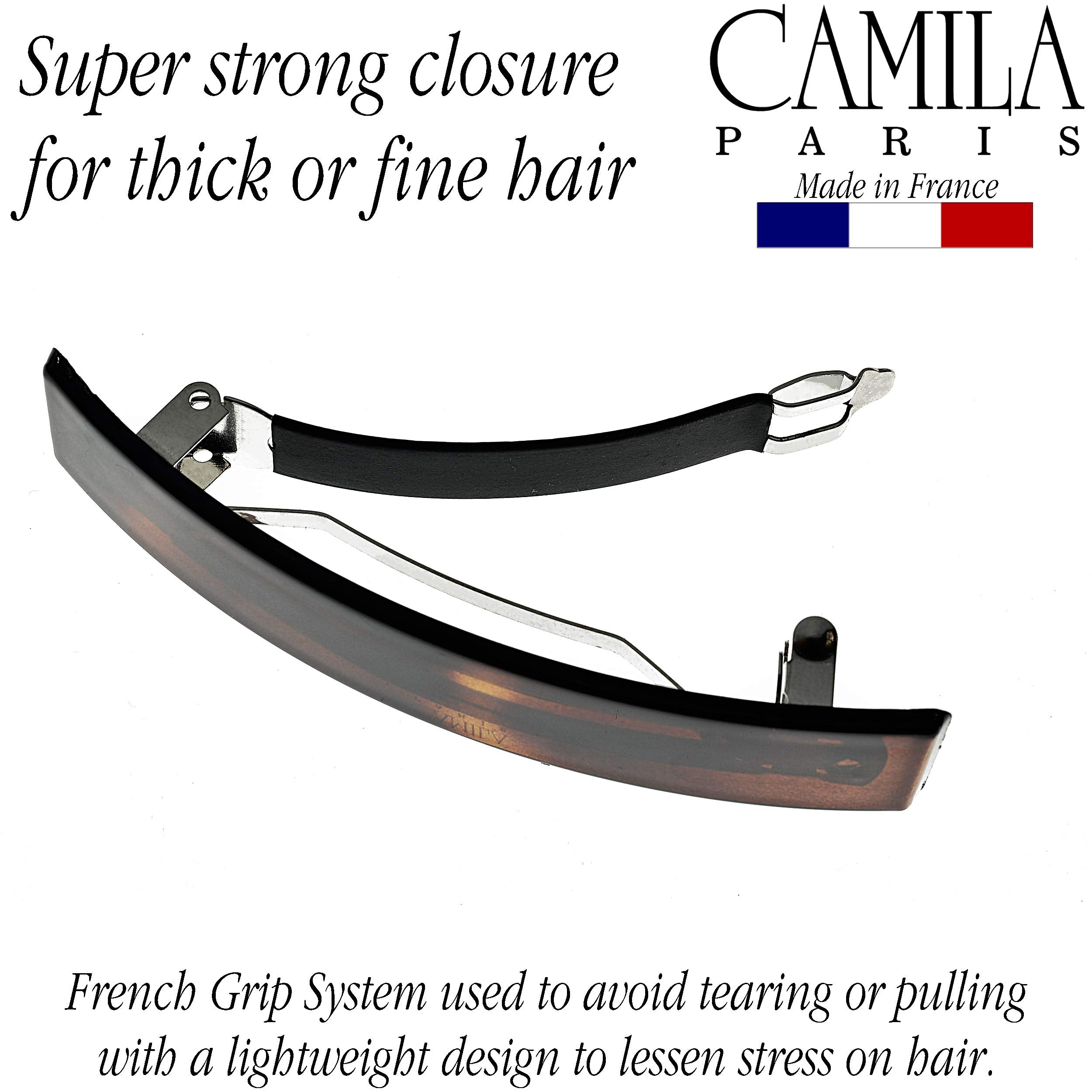 Camila Paris AD822 barrette worn in hair for no slip grip