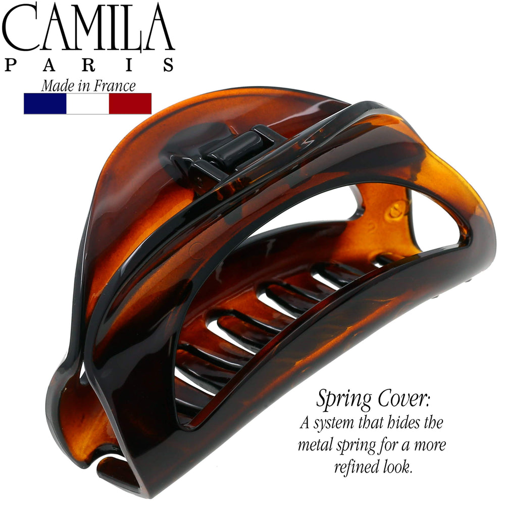 Camila Paris CP1561 large claw clip securing a bun for confident styling