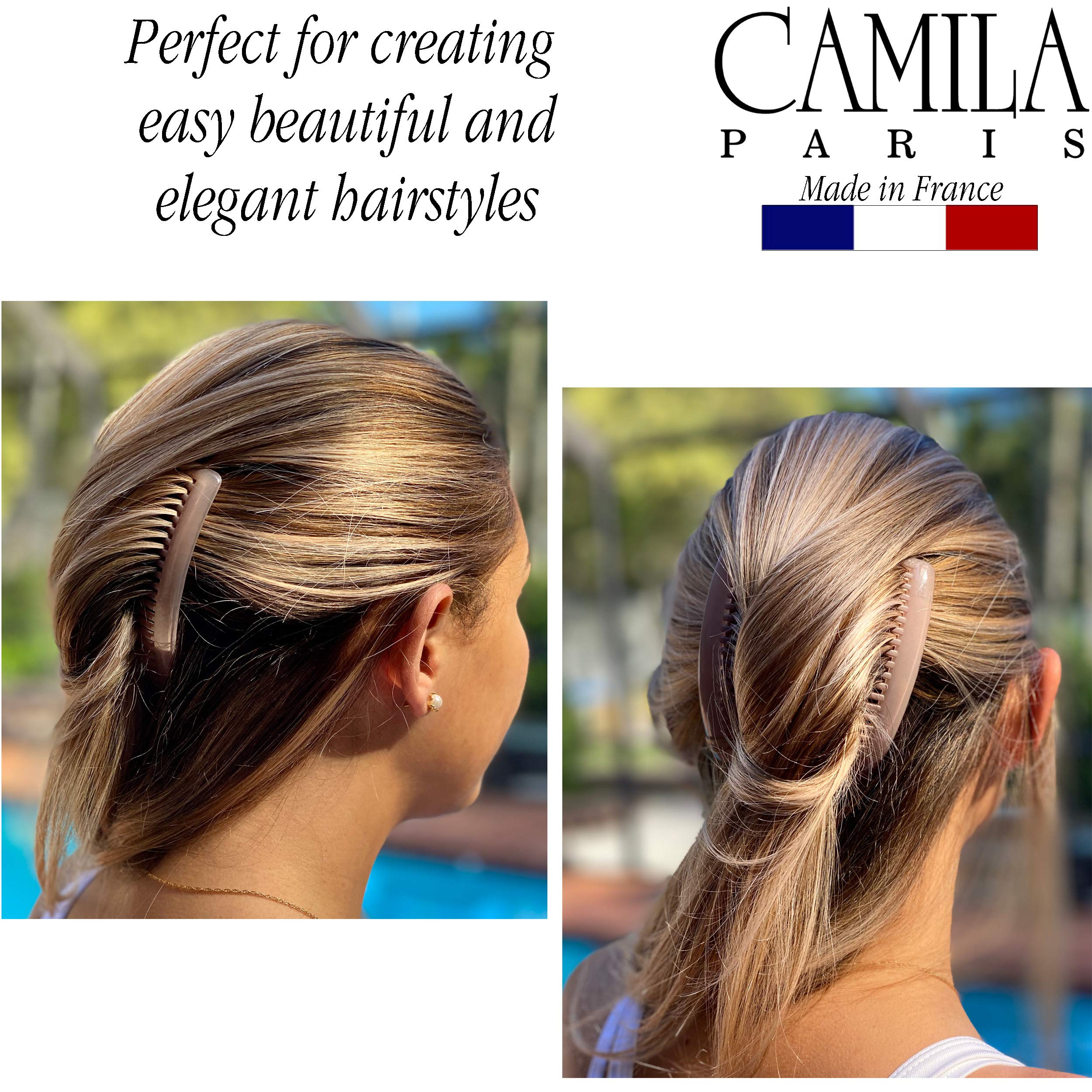 Camila Paris CP2912 4-inch large combs two-pack, secure grip for everyday styling