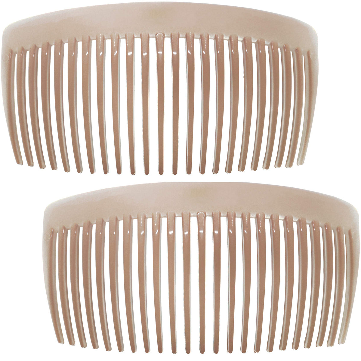 Camila Paris CP2912 large curved nude side comb closeup, secure hold for all hair types