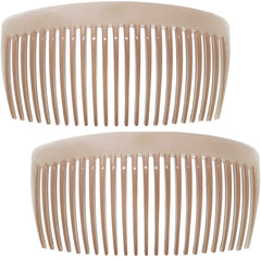 Camila Paris CP2912 large curved nude side comb closeup, secure hold for all hair types