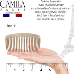 Camila Paris CP2912 nude color hair comb on hair, versatile for all styles