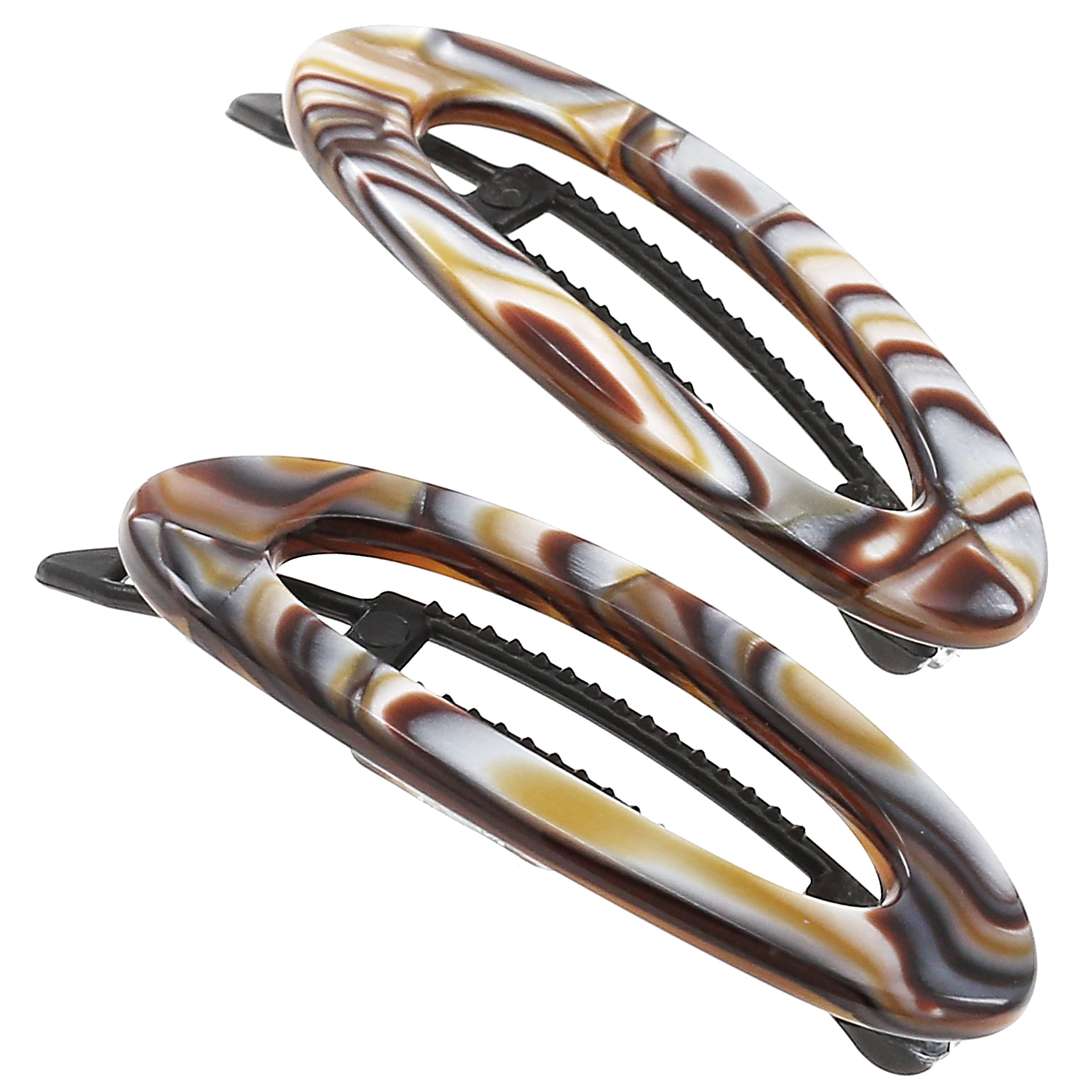 Camila Paris CP3367 onyx barrette side view with secure all-day hold.