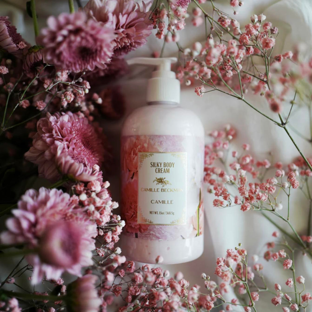 Camille Beckman Camille Scented Silky Body Cream creamy texture ideal for daily use.