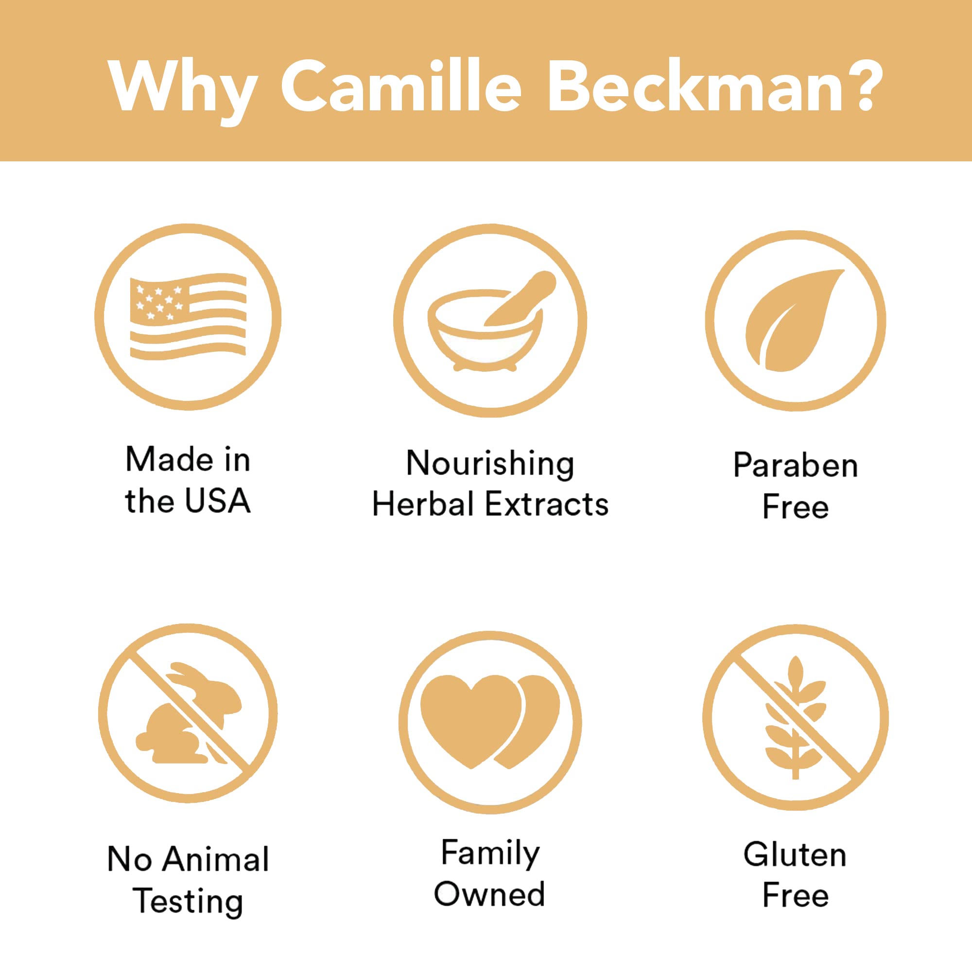 Camille Beckman glycerine hand therapy cream packaging shows herbal complex with antioxidants