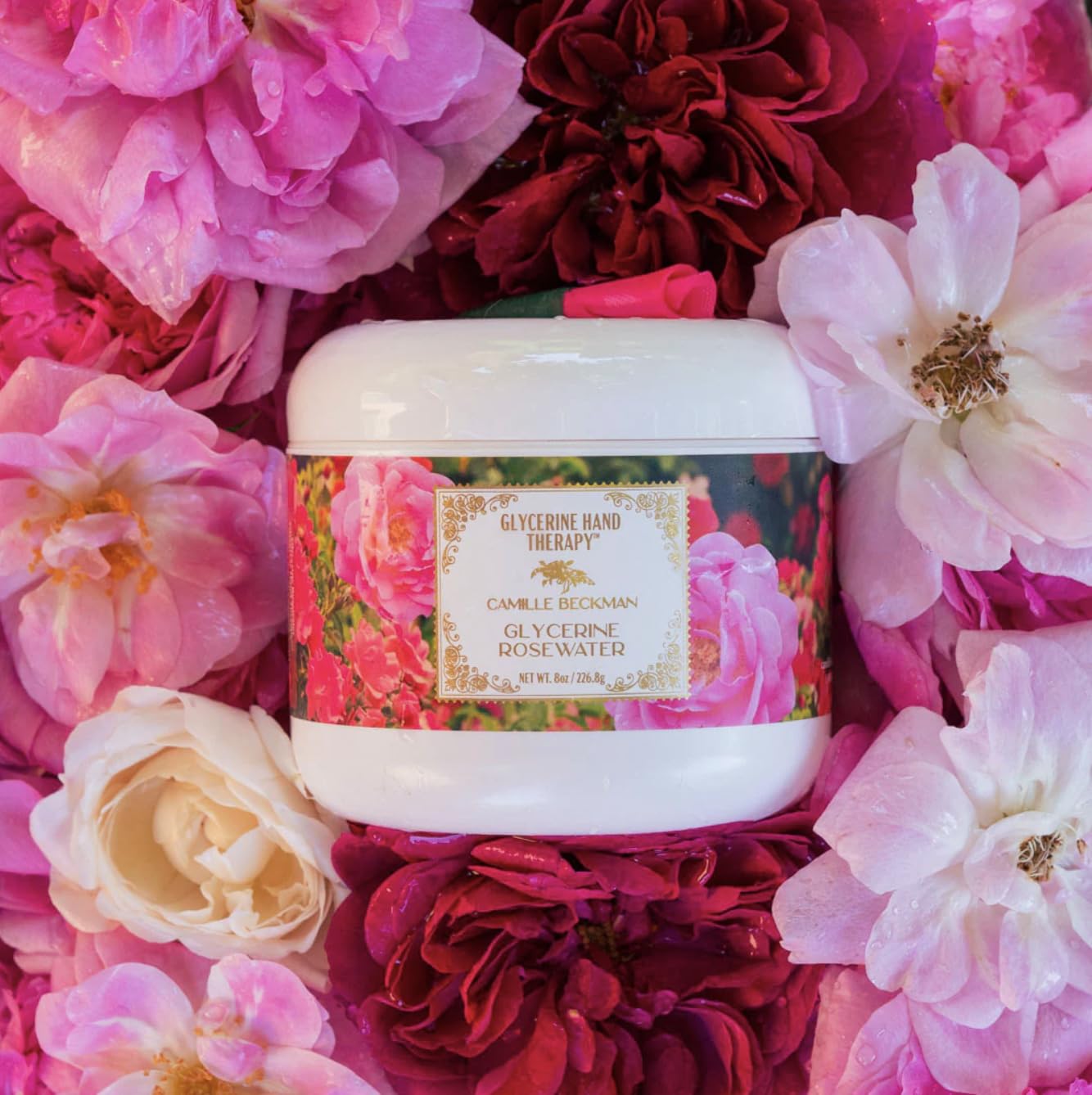 Texture swatch shows creamy formula ideal for quick absorption.