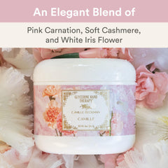 Camille Beckman signature bouquet scent with carnation petals and white iris enhances hand care