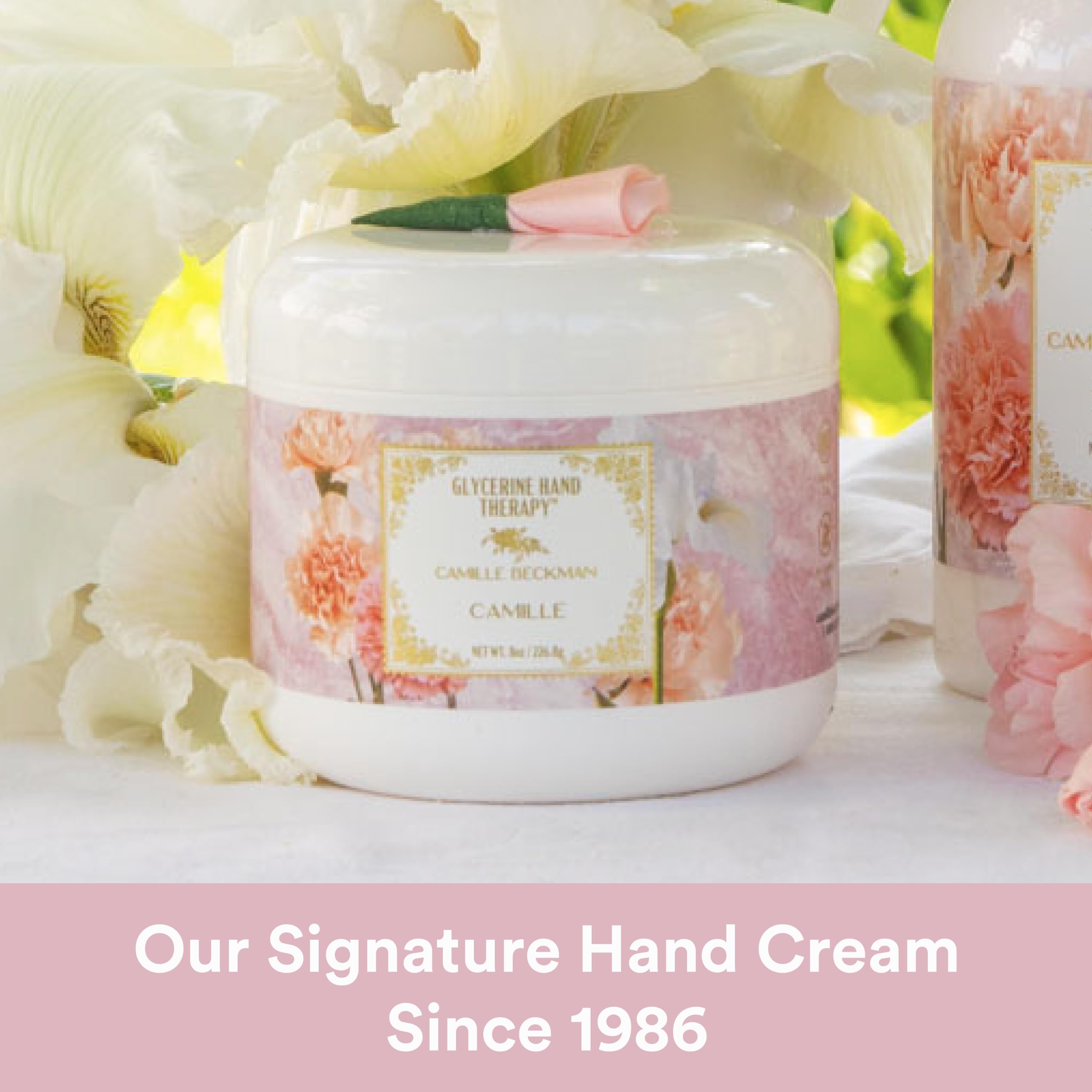 Camille Beckman soft-touch finish after use improves skin comfort