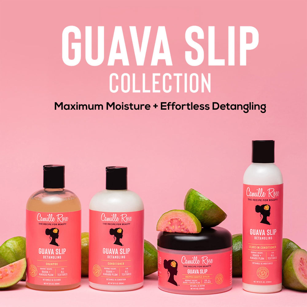 Camille Rose Guava Slip bottle shown shake-before-use for best results