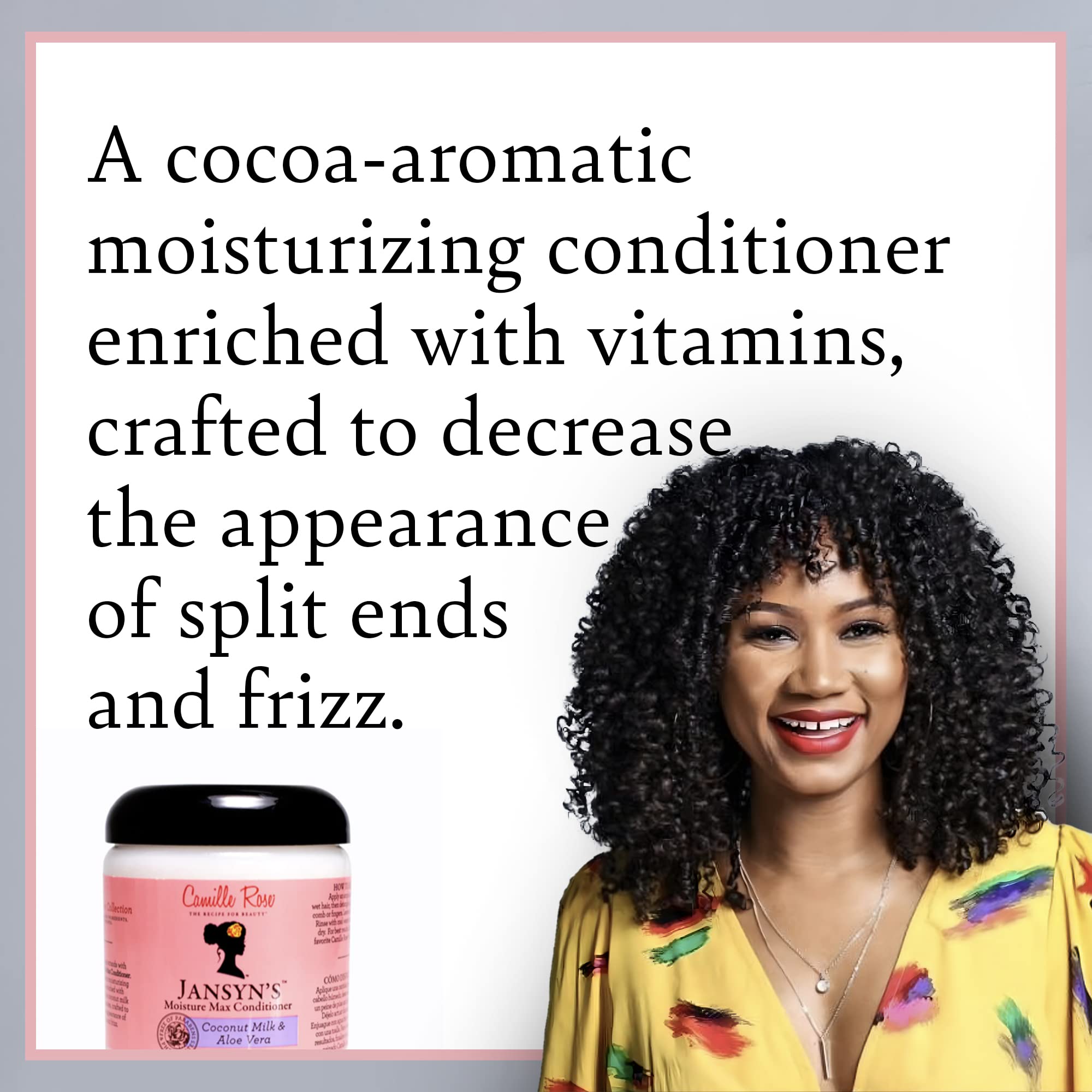 Camille Rose Jansyn's Moisture Max conditioner being poured for even distribution and moisture