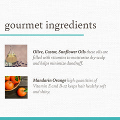 Olive, castor, and sunflower oil blend nourishes scalp with vitamins.
